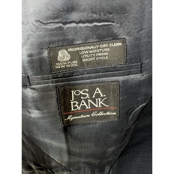 Jos A Bank Signature Collection Navy Blue Sport Coat 42L Suit Blazer 100% Wool - Picture 8 of 11